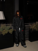 Orbit Set Redline black windbreaker set with red logo by Full Circle
