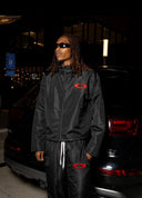 Orbit Set Redline black windbreaker set with red logo by Full Circle
