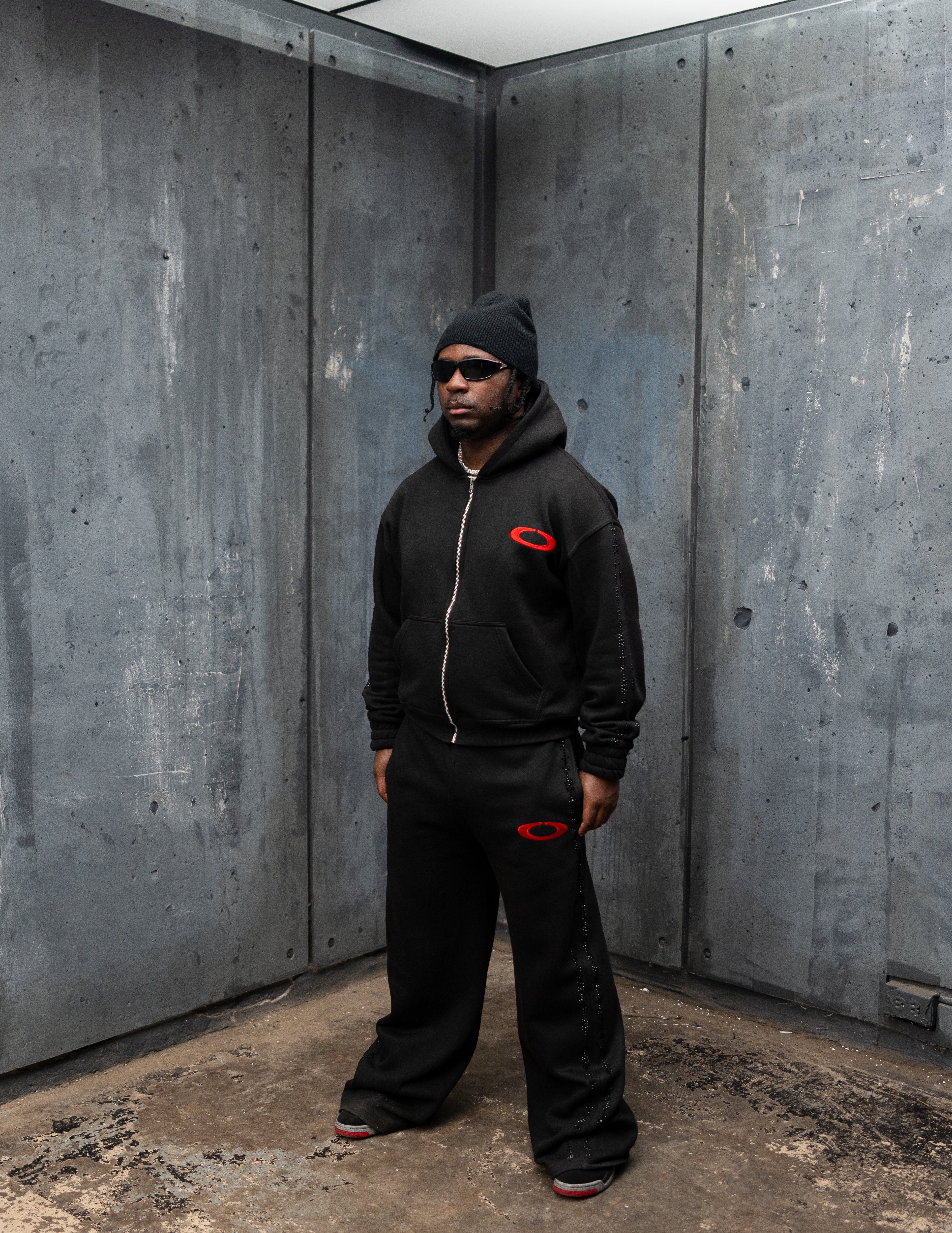 Black Rhinestone Logo Set