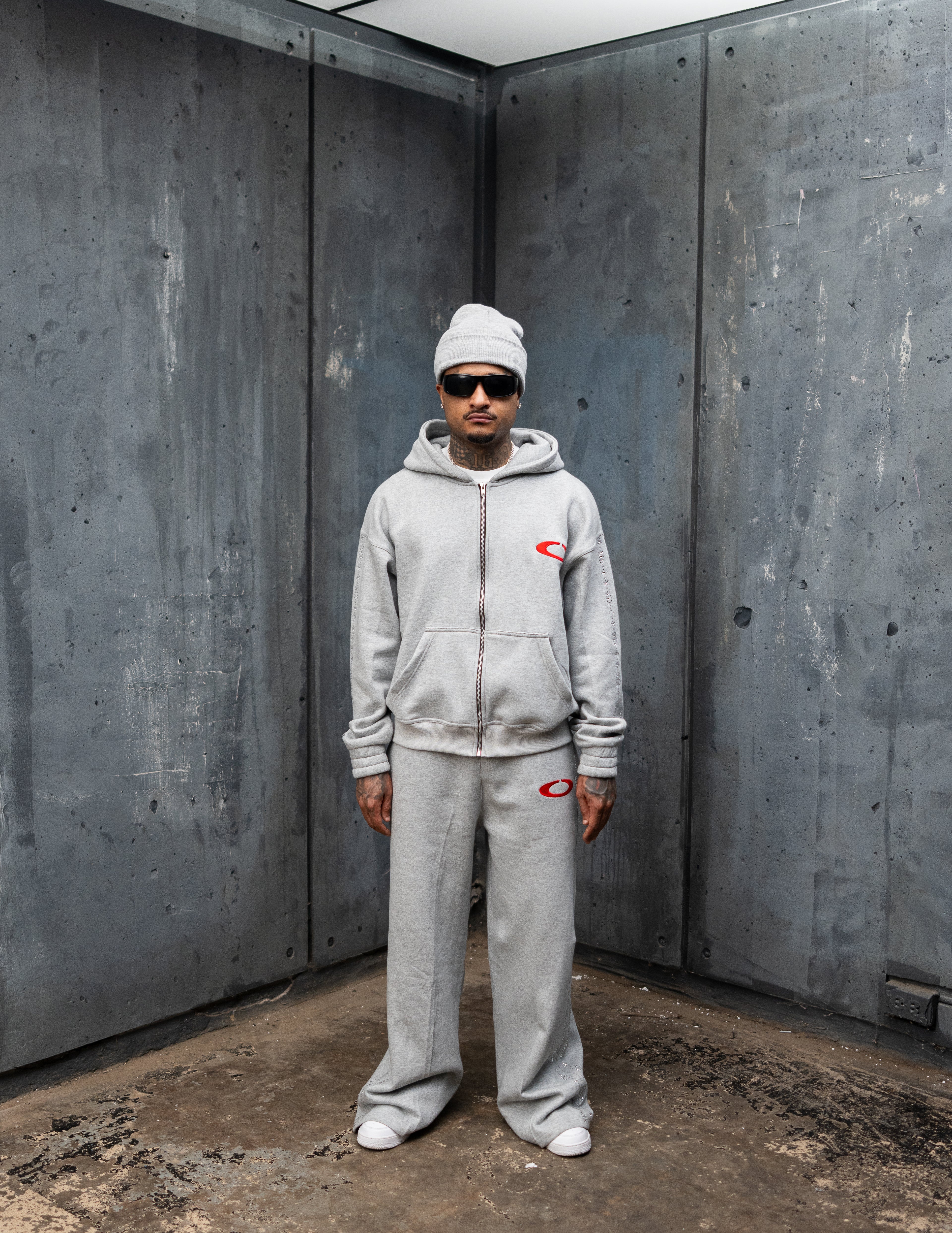 Grey Rhinestone Logo Set