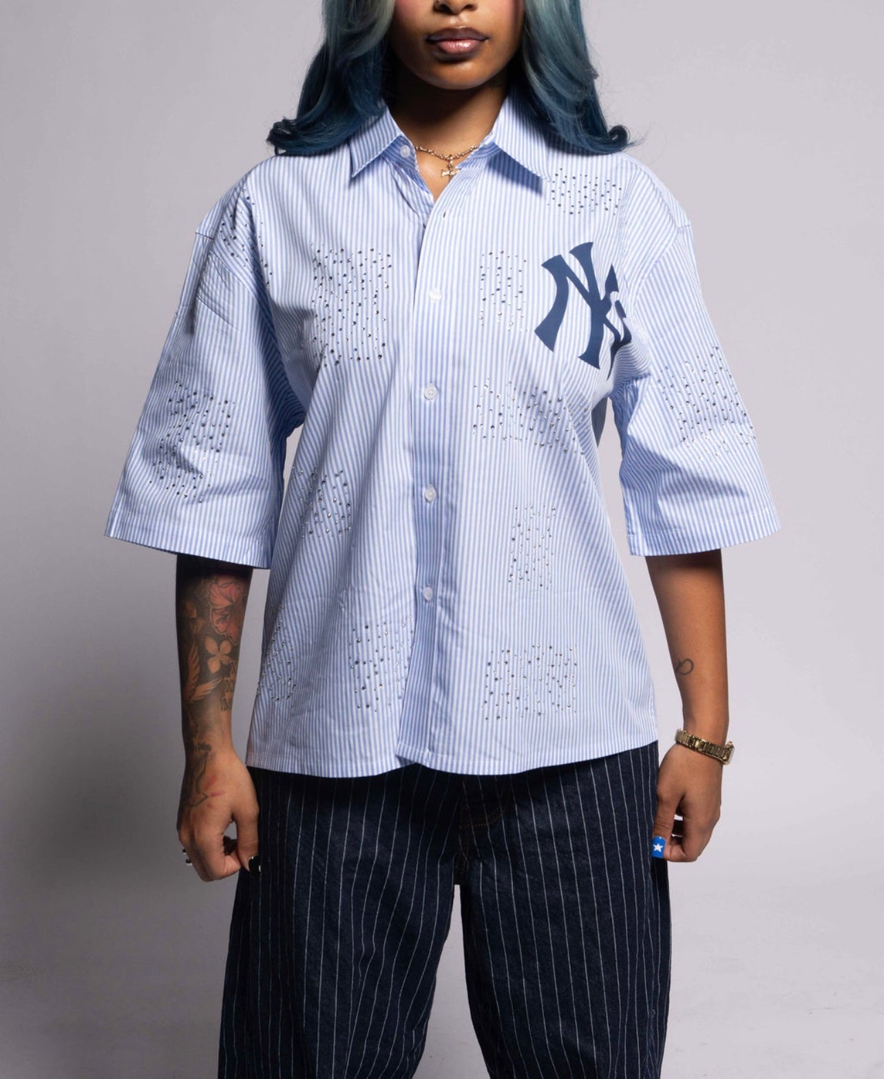 Unisex Rhinestone NY Flannel