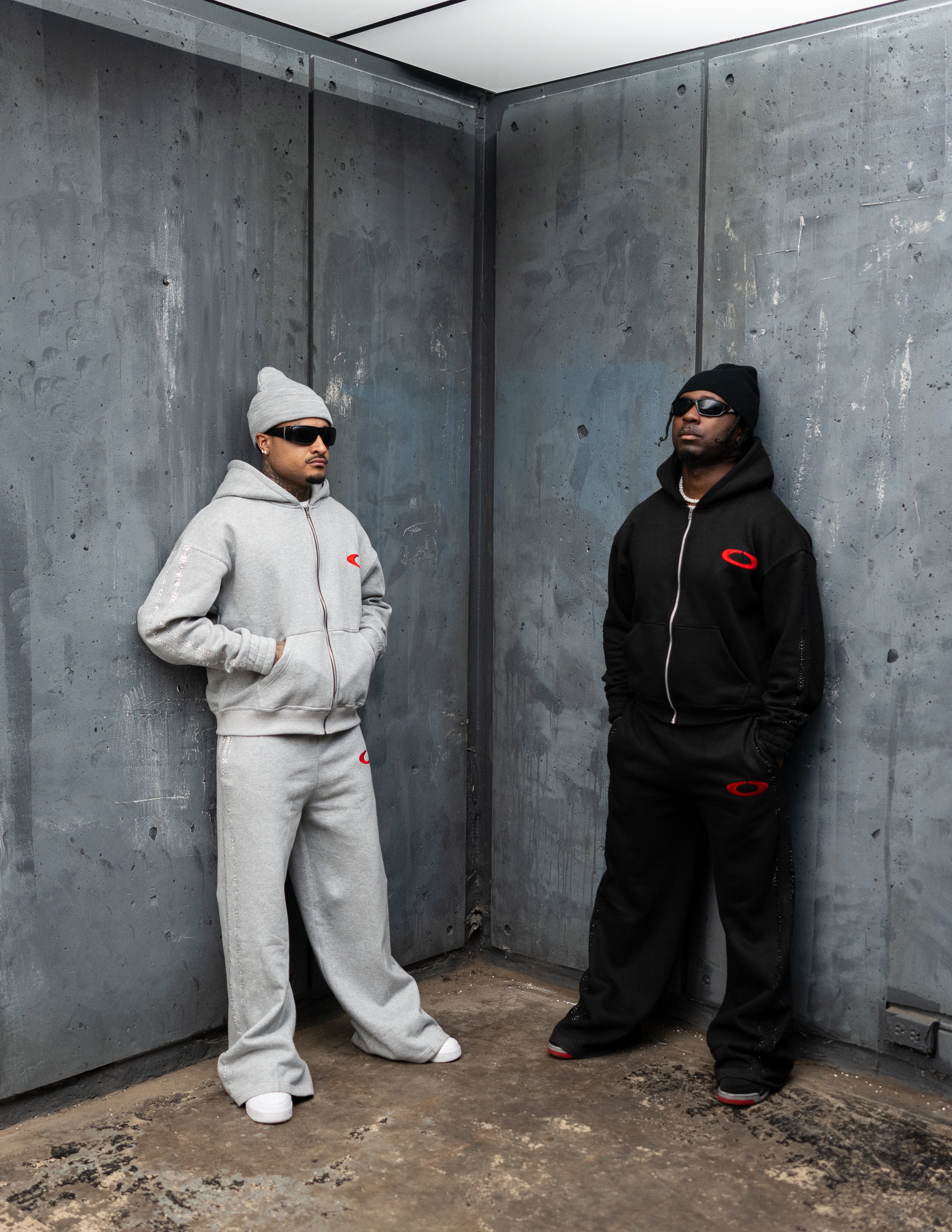 Grey Rhinestone Logo Set