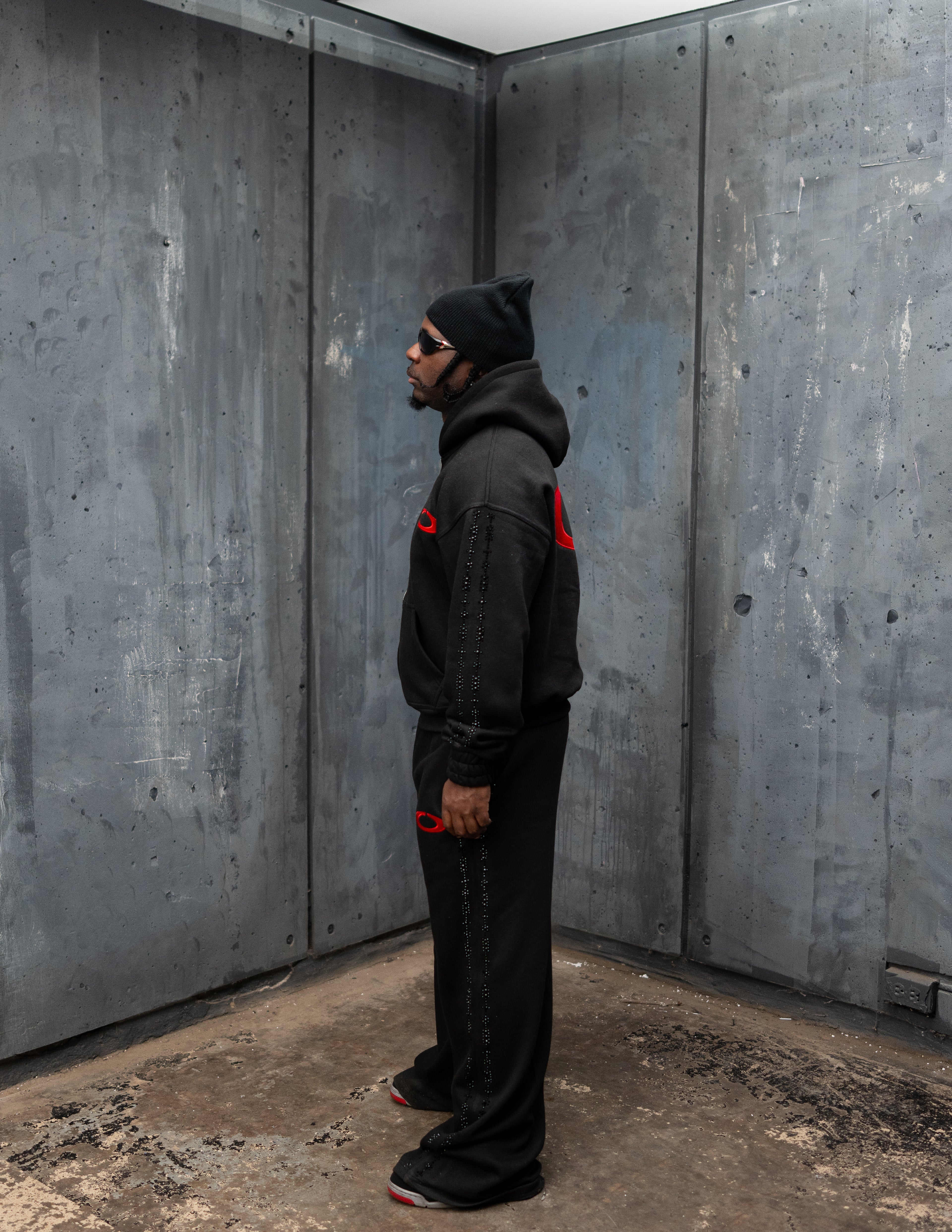 Black Rhinestone Logo Set