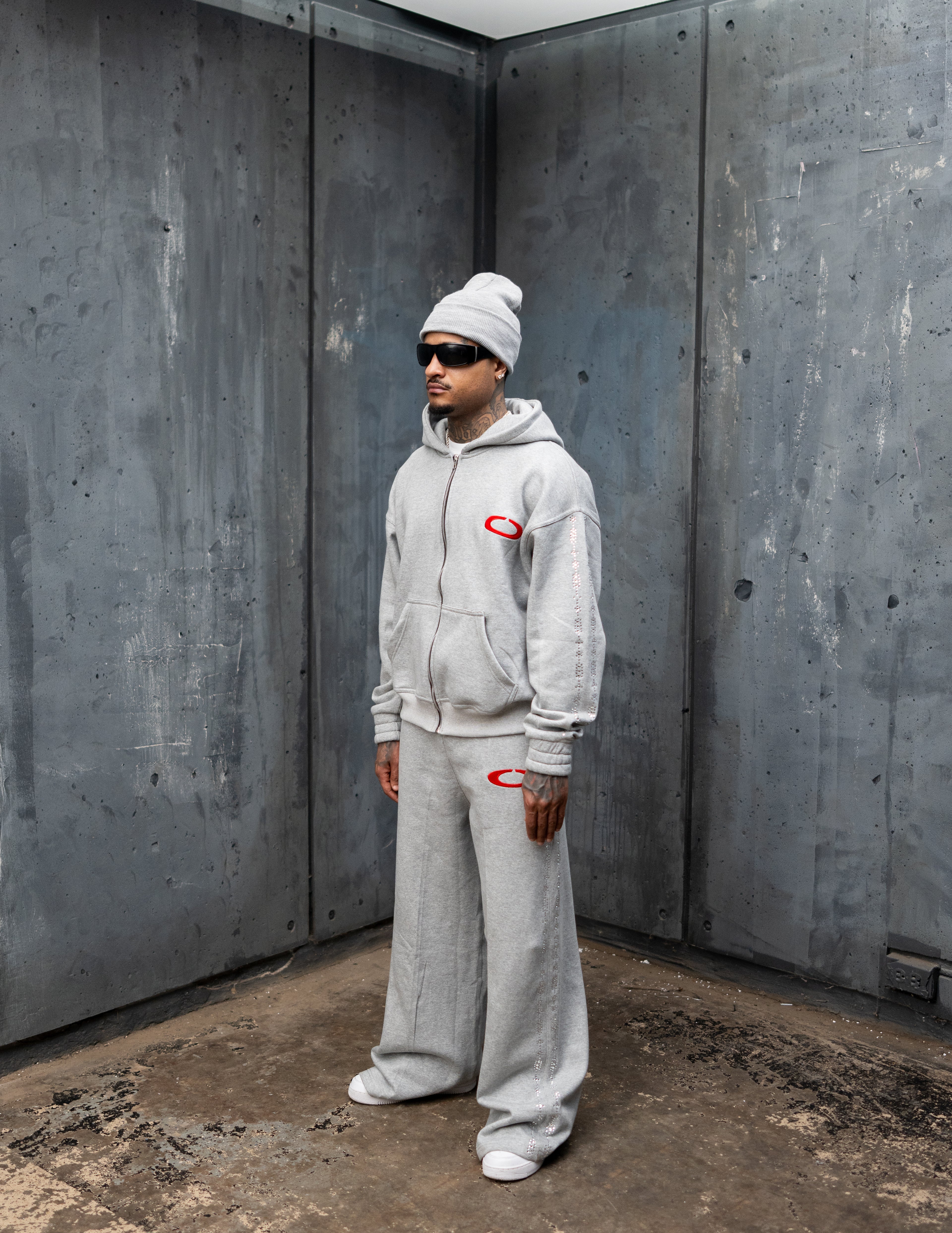 Grey Rhinestone Logo Set