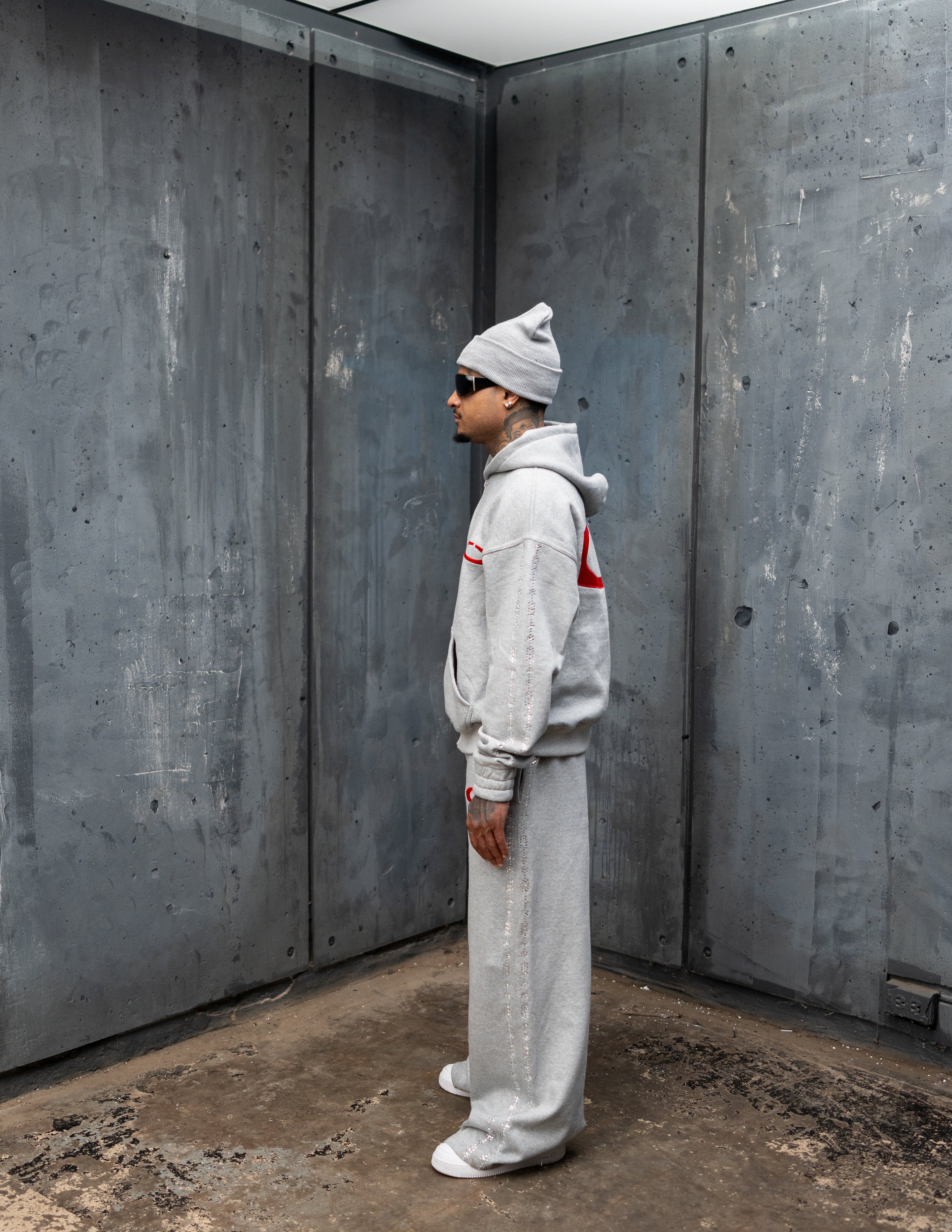 Grey Rhinestone Logo Set