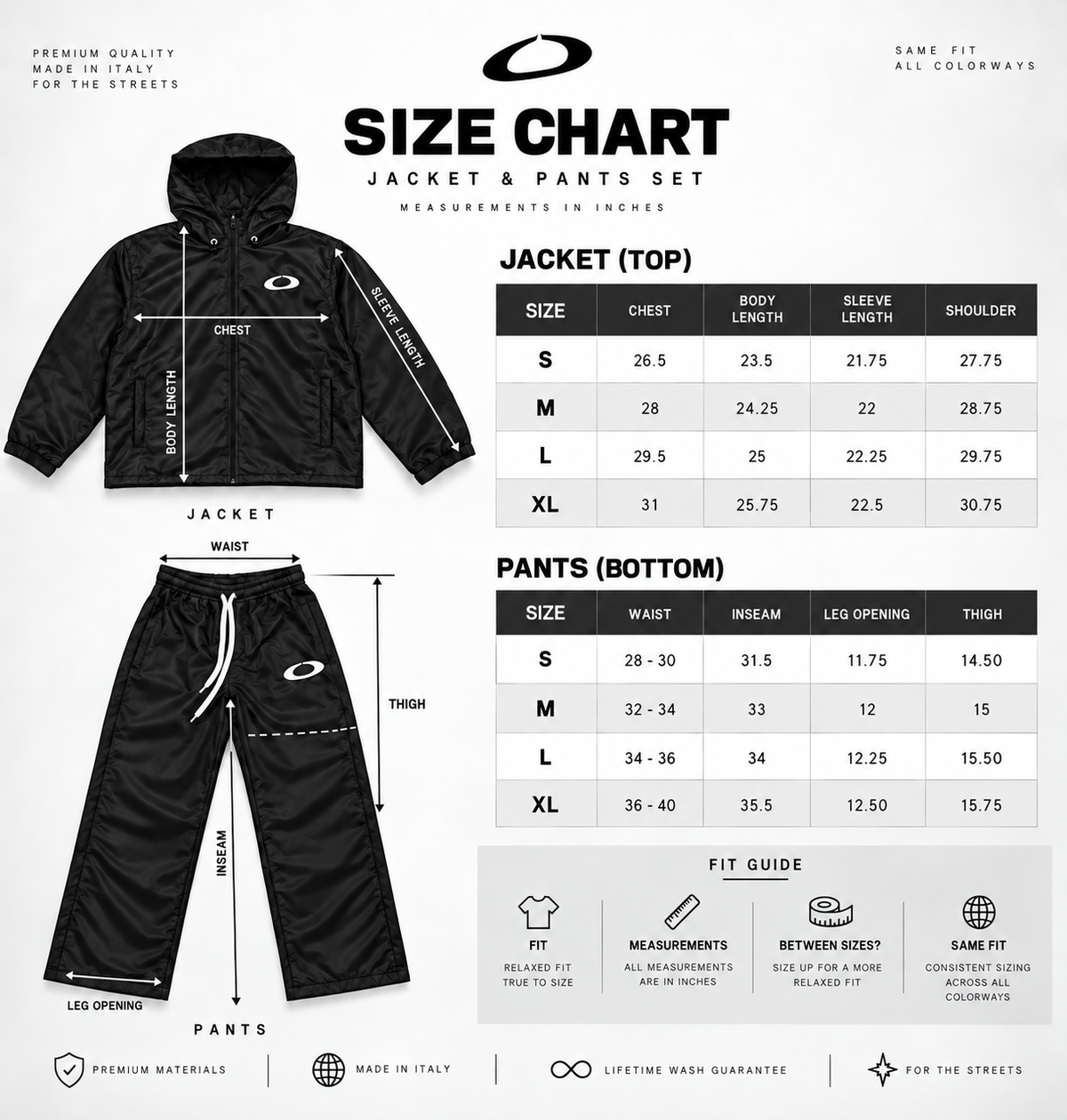 Size chart