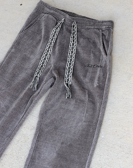 Cement Grey Suede Cotton Pants