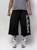 Black  "Do Not Disturb" Rhinestone Sweatshorts
