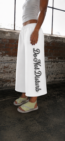 White "Do Not Disturb" Sweatshorts