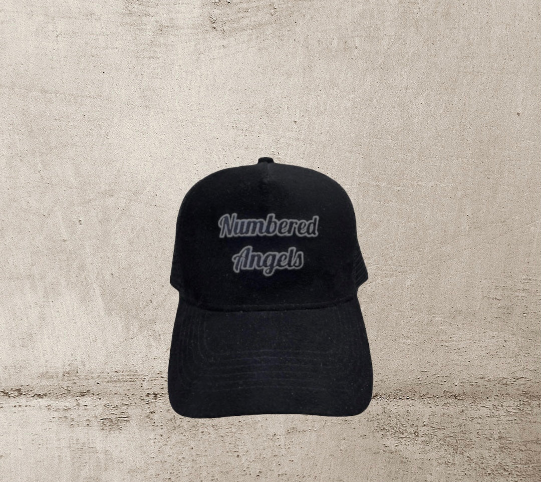 Numbered Angels “444” Black Suede Trucker