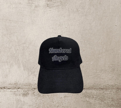 Numbered Angels “444” Black Suede Trucker