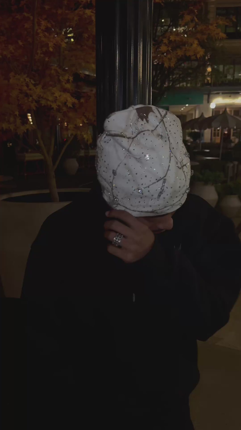 White Diamond Rhinestone Beanie