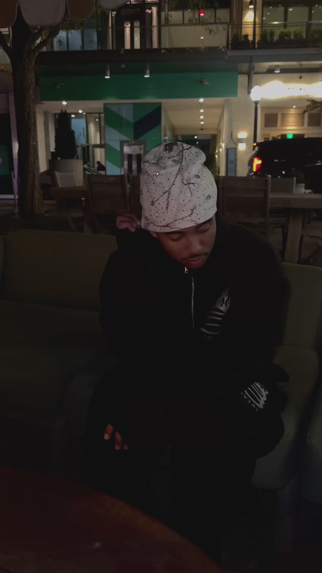 White Diamond Rhinestone Beanie