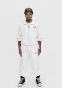 Full Circle Shell Tracksuit Set – White/Red